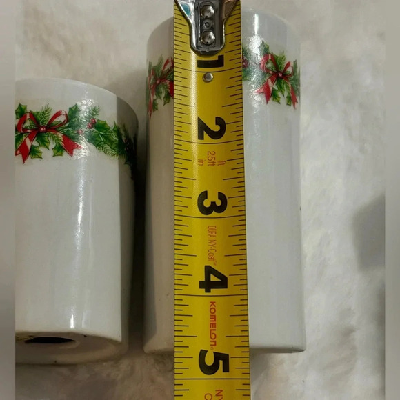 Vintage Ceramic Holly & Ivy Berry Candle Holders Original 90’s Christmas Decor - Picture 10 of 14
